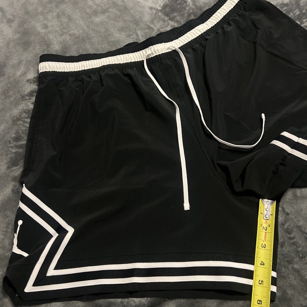 XL Jordan Shorts Men’s Black Nike Air Dri-Fit Sport Diamond Woven FQ2989-010 - Picture 4 of 10